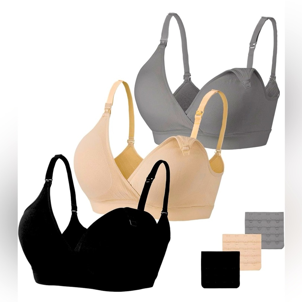 Women Maternity Nursing Bras for Breastfeeding XL 3pack